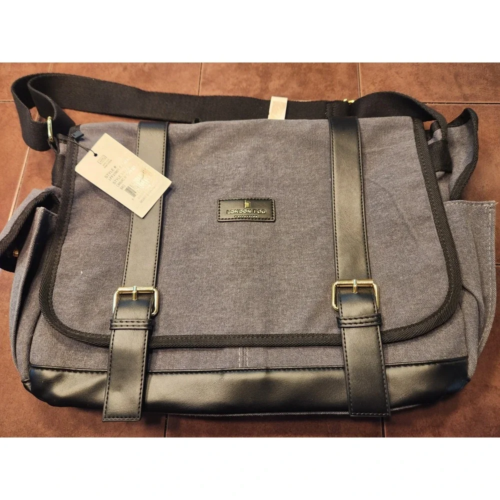 LONDON FOG CANVAS MESSENGER BAG 100TH ANNIV EDITION SHOULDER STRAP NEW W TAGS - Picture 7 of 11